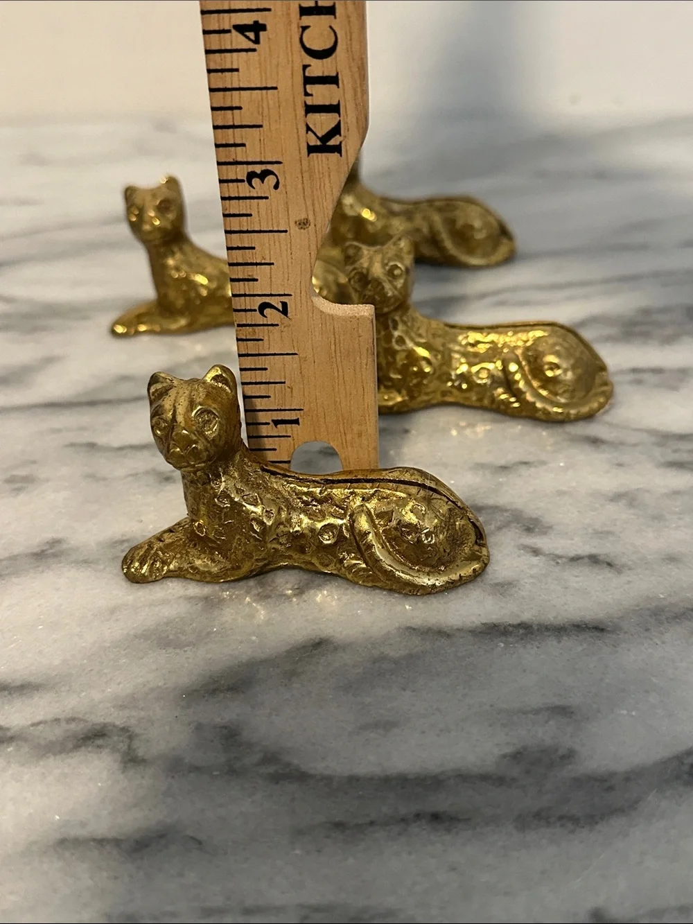 Set of 4 Bombay Co Brass Jaguar name Placecard Holder Solid Heavy Brass
